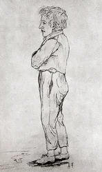 Skizze von Gustave Flaubert als Kind, von Gustave Flaubert, veröffentlicht 1935